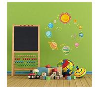 Ambiance Sticker Autocollant Muraux Décoration Adhésifs Planètes du Système Solaire Sticker Murale pour Bébé, Chambre d'enfant et Salon - H50 x L70 cm