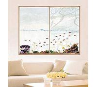 Ambiance Sticker Autocollant Muraux Décoration Adhésifs Poissons Exotiques Sticker Murale pour Bébé, Chambre d'enfant et Salon - H50 x L70 cm