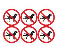 Ambiance Sticker Autocollant Panneau de Adhesive Pipi de Chien Interdit Signalétique Laminé Plastifié Résistant à l'eau et aux U - Ne pas Laisser les Chiens Uriner Rond - 6 stickers de 10 cm ⌀