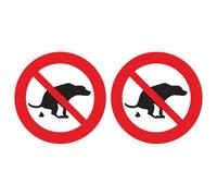 Ambiance Sticker Autocollant Panneau de Adhesive Pipi de Chien Interdit Signalétique Laminé Plastifié Résistant à l'eau et aux UV - Ne pas Laisser les Chiens Uriner Rond - 2 stickers de 30 cm ⌀