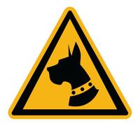 Ambiance Sticker Autocollant Panneau de Signalisation Adhesive Chien de Garde Signalétique Laminé Plastifié Résistant à l'eau et aux UV - Attention au Chien je Monte la Garde - H15 x L15 cm