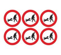 Ambiance Sticker Autocollant Panneau de Signalisation Adhesive Chien Signalétique Laminé Plastifié Résistant à l'eau et aux UV - Attention au Chien je Monte la Garde Rond - 6 stickers de 25 cm ⌀