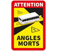 Ambiance Sticker Autocollant Signalétique Laminé Plastifié Résistant à l'eau et aux UV - Attention Angles Morts Obligatoire en France pour Les Véhicules Bus de Plus de 3,5 T - H25 x L17 cm