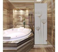 Ambiance Sticker Film Fenêtre Anti Regard Occultant - Autocollant Stickers Brise-Vue pour Vitre & Porte de Douche | Fleurs de Pavot - H185 x L55 cm