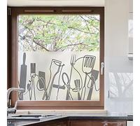 Ambiance Sticker Film Fenêtre Anti Regard Occultant - Cuisine USTENSILES - Stickers pour Vitres & Porte de Douche - 40x100cm