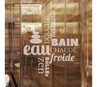 Ambiance Sticker Film Fenêtre Anti Regard Occultant - Douche Zen - Stickers Autocollant Brise-Vue pour Vitre & Porte de Douche - 55x45cm