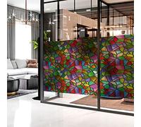 Ambiance Sticker Film Fenêtre Anti Regard Occultant - VITRAIL Multicolor - Stickers pour Vitres & Porte de Douche - 40x100cm