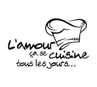 Ambiance Sticker Muraux Cuisine du Chef Mur Décor Savoureux Décoration de Mur de Vinyle Autocollants Self Adhesive Decal - H25 x L25 cm