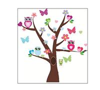 Ambiance Sticker Muraux Enfants, Hiboux et Papillons sur Un Arbre | Décoration chambre fille, stickers chambre fille, sticker mural, autocollant enfant, adhésif mural, autocollant mural, decal