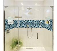 Ambiance Sticker Pack de 6 Stickers Adhésifs Frises Carrelages - Autocollant Frises Carreaux de Ciment - Mosaïque Artemis Mural Salle de Bain, Cuisine - 6 Pièces de 5 x 30 cm