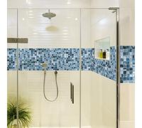 Ambiance Sticker Pack de 6 Stickers Adhésifs Frises Carrelages - Autocollant Frises Carreaux de Ciment - Mosaïque Aliaga Mural Salle de Bain, Cuisine - 6 Pièces de 20 x 120 cm
