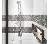 Ambiance Sticker Pack de 6 Stickers Adhésifs Frises Carrelages - Autocollant Frises Carreaux de Ciment - Mosaïque Pierre Mural Salle de Bain, Cuisine - 6 Pièces de 5 x 30 cm