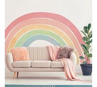 Ambiance Sticker Papier Peint intissé pré-encollé fresques géants - Arc-en-Ciel Dessin Pastel - adhésif décorative - 150x120cm