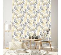 Ambiance Sticker Papier Peint Intissé Pré-encollé Fresques Géants - Feuilles de Palmiers Tropicaux Adhésif Décorative - H300 x L60 cm