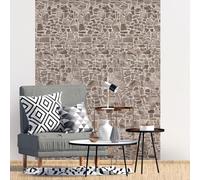 Ambiance Sticker Papier Peint Intissé Pré-encollé Fresques Géants - Mur de Pierres Adhésif Décorative - H300 x L60 cm