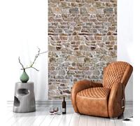 Ambiance Sticker Papier Peint Intissé Pré-encollé Fresques Géants - Mur en Pierre Naturelle Adhésif Décorative - H300 x L60 cm