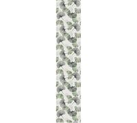 Ambiance Sticker Papier Peint Intissé Pré-encollé Rouleau Wallpaper Feuilles de Ginkgo Gris Vert Adhésif Décorative - 1 Roulle de H300 x L60 cm
