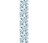 Ambiance Sticker Papier Peint Intissé Pré-encollé Rouleau Wallpaper Fleurs D'Été Bleues Adhésif Décorative - 1 Roulle de H300 x L60 cm