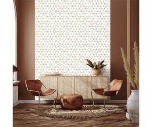 Ambiance Sticker Papier Peint Intissé Pré-encollé Rouleau Wallpaper Motif Géométrique Scandinave Adhésif Décorative - 1 Roulle de H300 x L60 cm