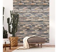 Ambiance Sticker Papier Peint Intissé Pré-encollé Rouleau Wallpaper Parement en Pierre Chester Adhésif Décorative - 1 Roulle de H300 x L60 cm
