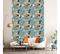 Ambiance Sticker Papier Peint Intissé Pré-encollé Rouleau Wallpaper Tropical Feuilles de Bananier Adhésif Décorative - 1 Roulle de H300 x L60 cm