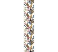 Ambiance Sticker Papier Peint Intissé Pré-encollé Rouleau Wallpaper Tropical Jaune Feuilles de Bananier et Fleurs de Paradis Adhésif Décorative - 1 Roulle de H300 x L60 cm
