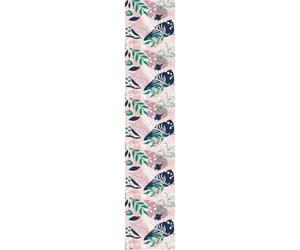 Ambiance Sticker Papier Peint Intissé Pré-encollé Rouleau Wallpaper Tropical Rose et Bleu Marin Adhésif Décorative - 1 Roulle de H300 x L60 cm