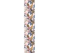 Ambiance Sticker Papier Peint Intissé Pré-encollé Rouleau Wallpaper Tropical Rose Feuilles de Bananier et Fleurs de Paradis Adhésif Décorative - 1 Roulle de H300 x L60 cm