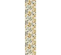 Ambiance Sticker Papier Peint Intissé Pré-encollé Rouleau Wallpaper Vintage Feuilles Jaunes Brunes et Bleues Adhésif Décorative - 1 Roulle de H300 x L60 cm