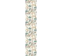 Ambiance Sticker Papier Peint Intissé Pré-encollé Rouleau Wallpaper Vintage Fleurs Bleues Adhésif Décorative - 1 Roulle de H300 x L60 cm