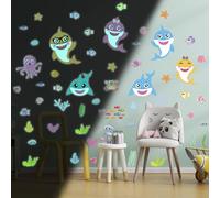 Autocollants lumineux – Animaux marins – Autocollants fluorescents pour murs et plafonds pour enfants – 55 x 40 cm