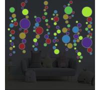 Ambiance Sticker Phosphorescent Lumineux Autocollant Mural Plafond Enfant Fluorescent Points Multicolores - H55 x L40 cm