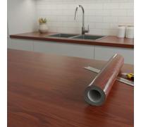 Ambiance Sticker Rouleau Adhésif au Mètre - Autocollants Revêtement Adhésif Cuisine, Meubles et Salle de Bain Bois Noyer Foncé - H60 cm x L6 m