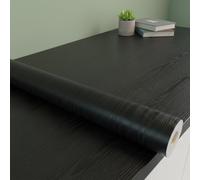 Film adhésif de protection en rouleau, aspect bois noir, vendu au mètre – Film autocollant pour la cuisine, les meubles et la salle de bains – 60 cm x 6 m