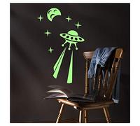 Ambiance Sticker Soucoupe Volante phsphorescentes - 25 x 20 cm