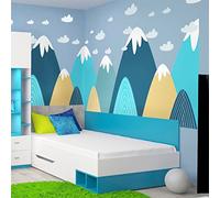 Autocollants pour enfants avec des motifs de montagnes scandinaves, par Annika, 110 x 165 cm