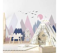 Motifs de montagnes scandinaves pour enfants – Autocollants d'Ilonka, 100 x 150 cm
