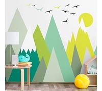 Autocollants scandinaves sur le thème de la montagne pour enfants de Lincika, 90 x 135 cm