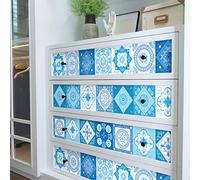 Ambiance Sticker Vinyle Adhésif pour Meuble, Suzia, carreaux 10 x 10 cm | Autocollant meuble, anti-rayure, crédence adhésive pour cuisine, ciment, carreaux adhésif cuisine, carrelage adhésif, zellige