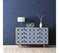 Ambiance Stickers Adhésif Meuble - Carreaux de Ciment Sticker Autocollant Carrelage Décoration pour Tables Armoires Commodes Étagères | Meuble Roberto | 60 Sticker Tiles de 10x10 cm