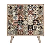 Ambiance Stickers Adhésif Meuble - Carreaux de Ciment Sticker Autocollant Carrelage Décoration pour Tables Armoires Commodes Étagères | Meuble Elisabetah | 60 Sticker Tiles de 15x15 cm