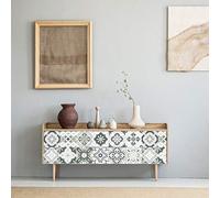 Ambiance Stickers Adhésif Meuble - Carreaux de Ciment Sticker Autocollant Carrelage Décoration pour Tables Armoires Commodes Étagères | Meuble Belinda | 24 Sticker Tiles de 10x10 cm