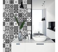 Ambiance Stickers Muraux, Effet Ciment, Lot de 9, 20x20 cm