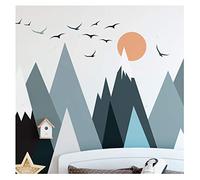 Autocollant pour enfants avec des motifs de montagnes scandinaves et de parkas, 120 x 180 cm