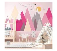 Ambiance Stickers Muraux Enfants Décoration Chambre Bébé - Autocollant Sticker Mural Adhesif Géant Montagnes Scandinaves Matika - H80 x L120 cm