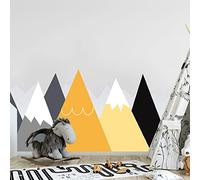 Ambiance Stickers Muraux Enfants Décoration Chambre Bébé - Autocollant Sticker Mural Adhesif Géant Montagnes Scandinaves Licaka - H120 x L180 cm