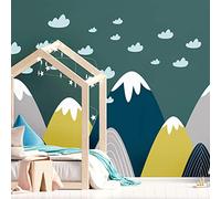 Ambiance Stickers Muraux Enfants Décoration Chambre Bébé - Autocollant Sticker Mural Adhesif Géant Montagnes Scandinaves Donka - H80 x L120 cm