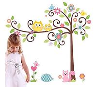 Ambiance Stickers Muraux Enfants, Hiboux et Oiseaux sur un Arbre | Décoration chambre fille, stickers chambre fille, sticker mural, autocollant enfant, adhésif mural, autocollant mural, decal