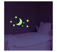 Ambiance Stickers Phosphorescent Lune et Étoiles - 55 X 55 cm