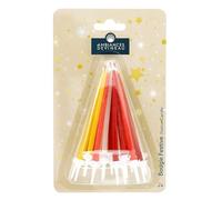 AMBIANCES DEVINEAU Lot de 20 bougies d'anniversaire mini-fleurs couleurs assorties rouge orange jaune blanc pour gâteaux festifs - Lot de 3